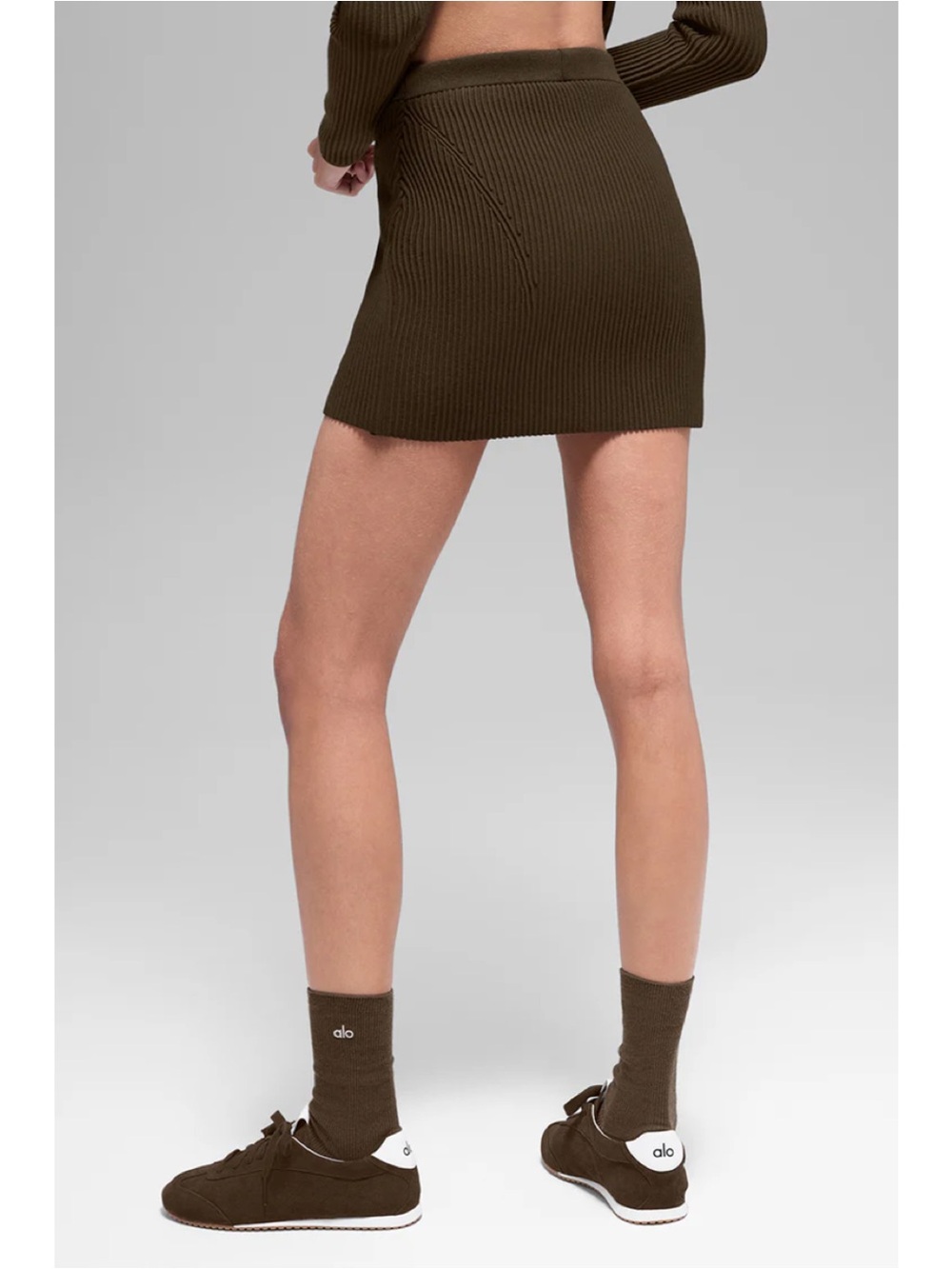 NWT Alo Denim Knit High-Waist Skirt #1 of 2